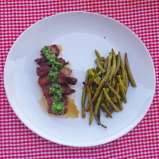 Peberbøf med chimichurri